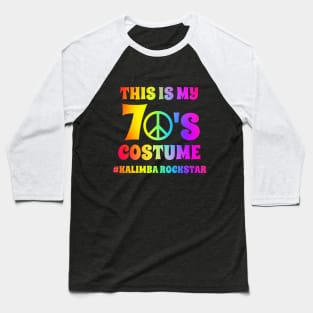 Groovy Kalimba Player This Is My 70s Costume Halloween Party Retro Vintage Baseball T-Shirt